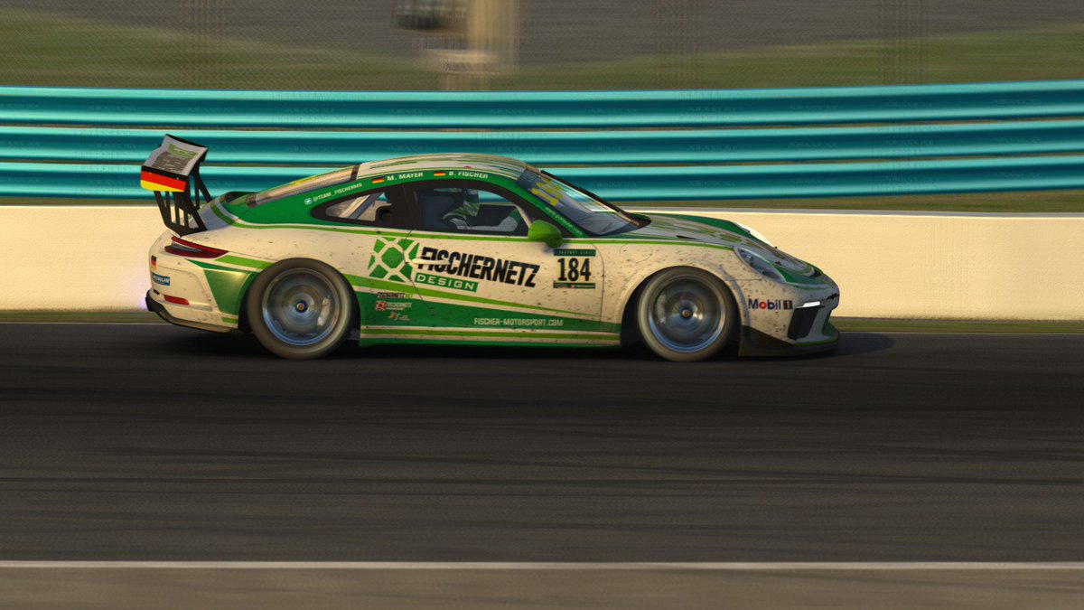 Team_FischerMS's tweet photo. What a race! After a lap one crash that relegated us to last place, we come back and finish a strong P9 in the @ClubSportSeries season opening 2.4 Hours of Daytona! More: https://t.co/POqvLwkdCO #DGFX #SimRacing #Daytona #iRacing #eSports #Porsche https://t.co/bGr0MYLePX