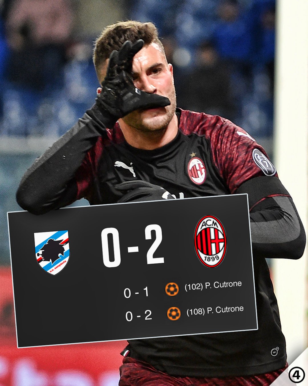 433 The Future Of Ac Milan 90 Sampdoria Milan 0 0 Subbed Patrick Cutrone 102 Sampdoria Milan 0 1 Cutrone 108 Sampdoria Milan 0 2 Cutrone T Co Yq05mwzogs Twitter