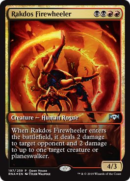 TylerWalpole's tweet photo. Did you get your Rakdos Firewheeler promo card today? https://t.co/lYTccbxeb3