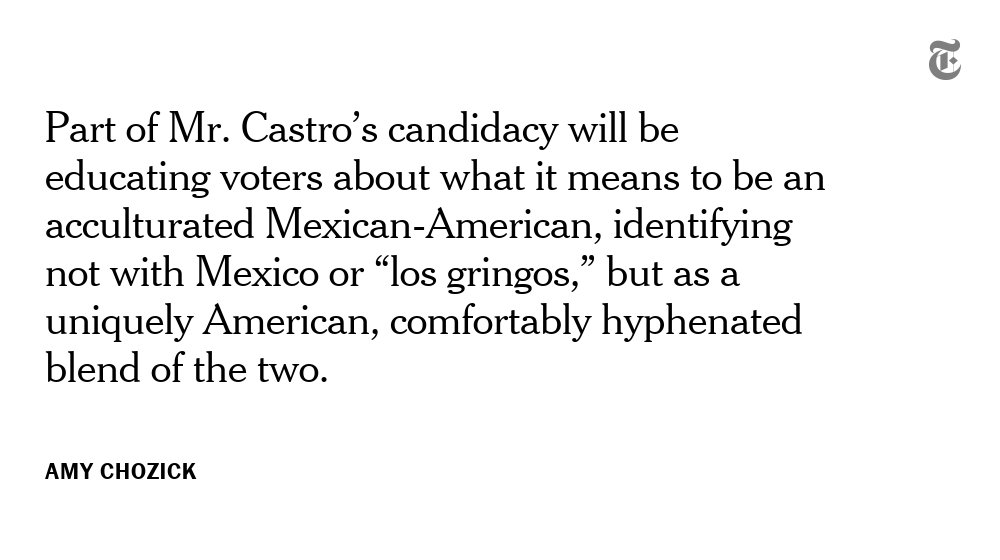 .@JulianCastro has announced he will run for president in 2020.
Read @amychozick on Castro and what his run might look like: https://nyti.ms/2D5vlMq