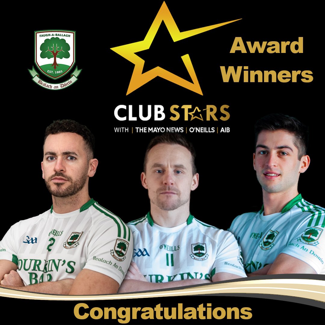Congrats once again to our three <a href="/mayonewssport/">Mayo News - Sport</a> Club Star Award winners <a href="/DavidDrake7/">David Drake</a> , <a href="/andypmoran/">Andy Moran</a> and <a href="/SeamusCunniffe/">Seamus Cunniffe</a> at tonight’s event held in @knockrannyhousehotel #MayoClubStars #AwardWinners #Ballers #ProudClub