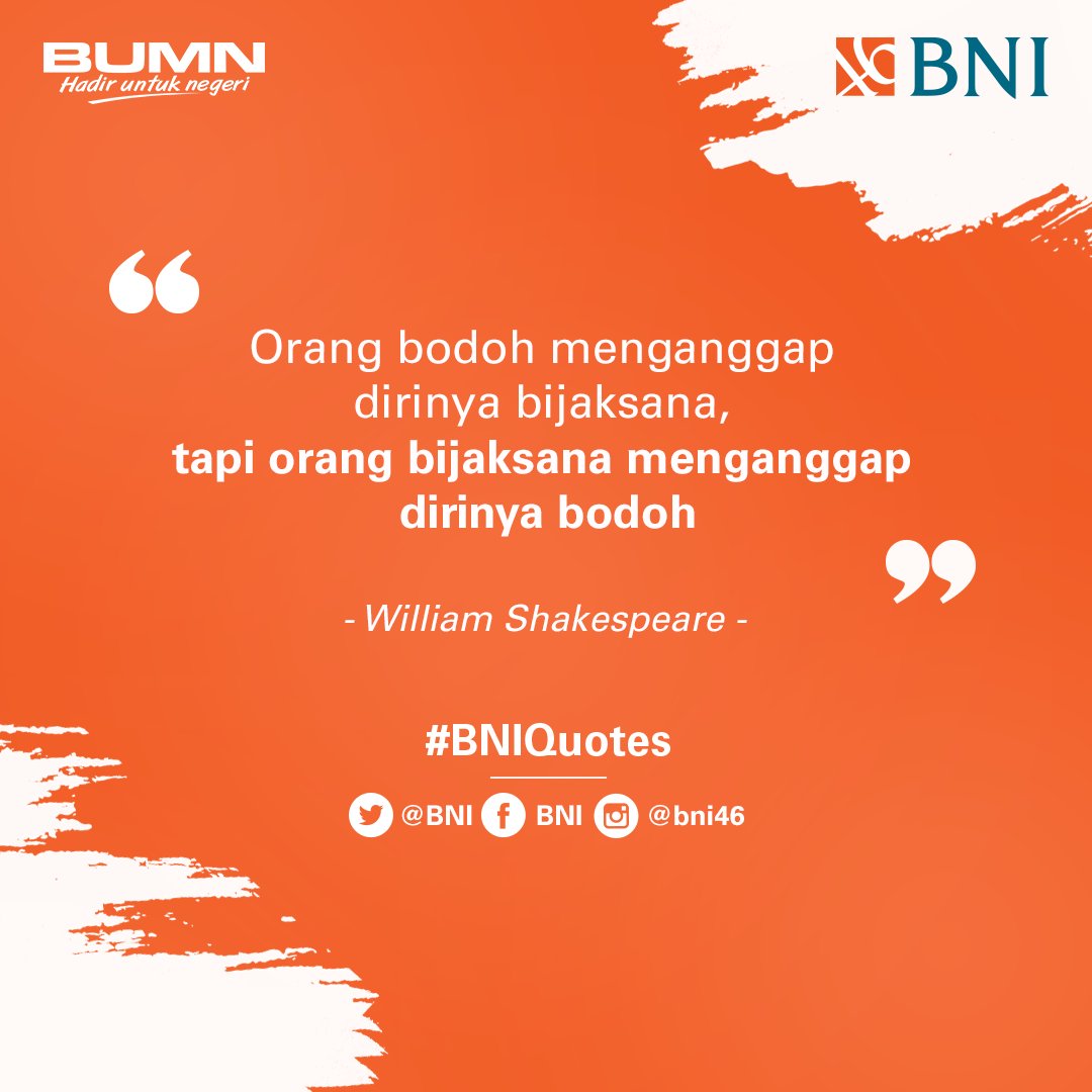 BNI's tweet photo. Mereka yang bijaksana selalu ingin belajar menjadi pribadi yang lebih baik dan merasa bahwa ilmu yang mereka miliki masih sangat dangkal #BNIQuotes https://t.co/xvUrpXnyq3