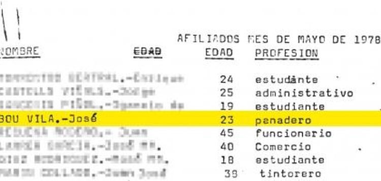 Sembla que a <a href="/josebouvila/">Josep Bou Vila 🇪🇸</a> li molesta molt aquesta fitxa de militant de Fuerza Nueva. Gràcies Xavier Vinader pel fantàstic periodisme que ens vas ensenyar i gràcies <a href="/_Sara_Gonzalez_/">Sara González Muñoz</a> per plantar cara davant la mentida. #FAQSTV3