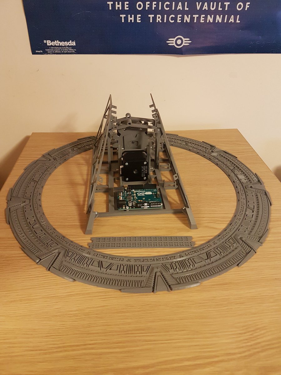 3dprintingA's tweet photo. Fully working Stargate slowly coming together printed by our prusai3mk3 in primaselect grey ,great print by Glitch #3dprinting #prusai3mk3 #pla #filament #sharelearngrow https://t.co/m3ufU6lqVr