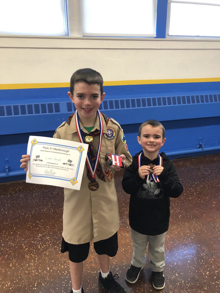 jenn_gough's tweet photo. Liam may not have had the fastest car at the 2019 Pinewood Derby, but he was super excited to win the award for Most Patriotic Car ๐บ๐ธ๐๐ #pack31 #pinewoodderby #mostpatriotic https://t.co/RFqpJ9t08U