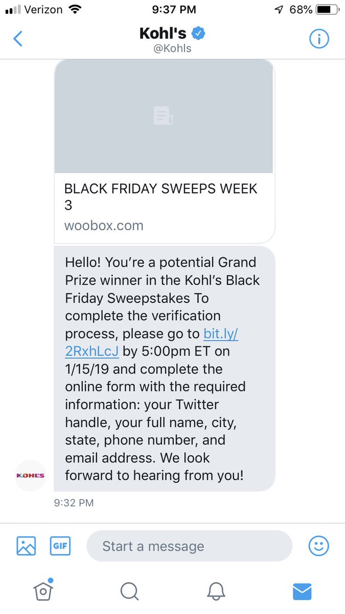 ⁦<a href="/Kohls/">Kohl's</a>⁩ Is this legit? I received this as a direct message