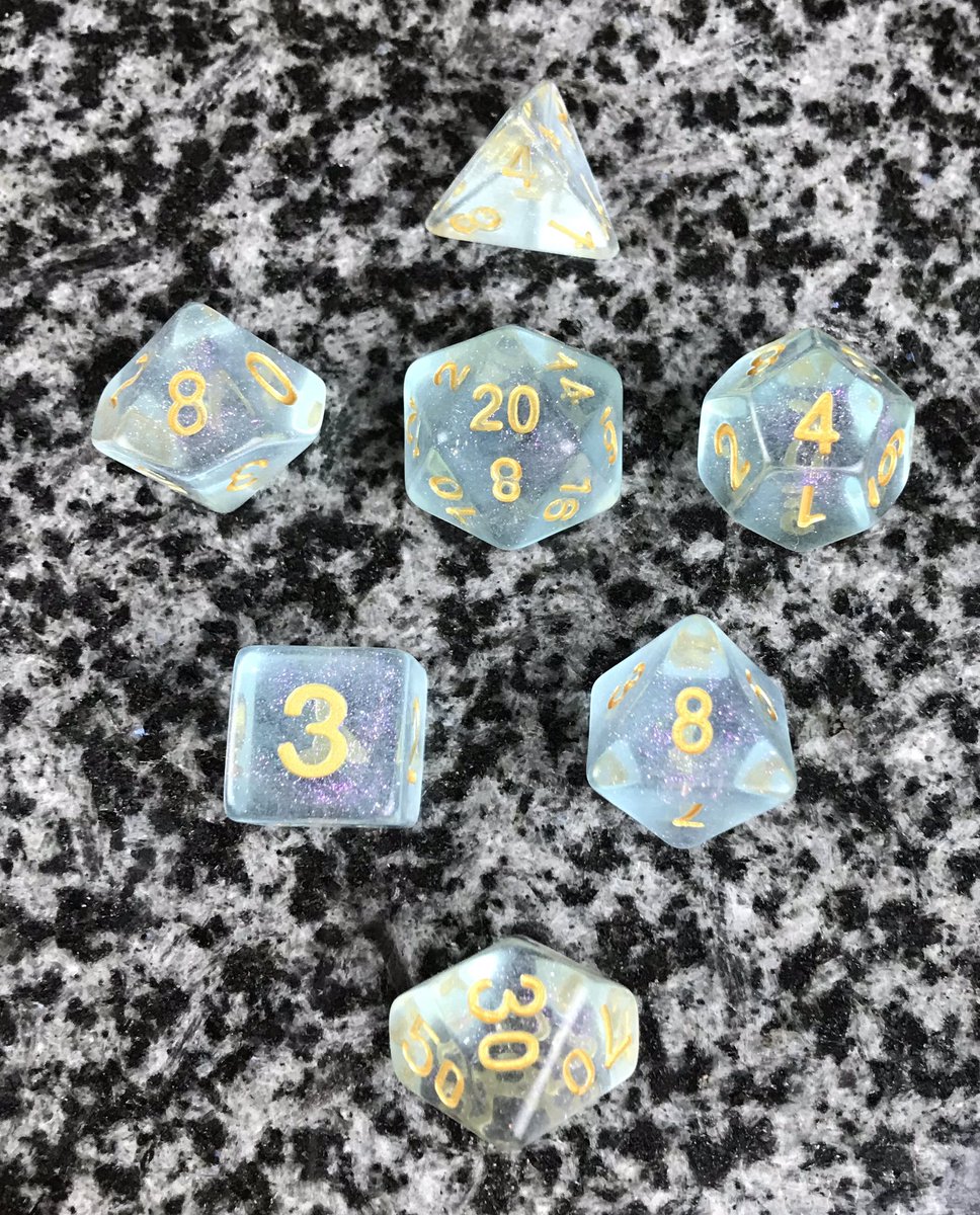 Beholders_Gaze's tweet photo. The pink tinge within the glitter is awesome 💖 #blueradiance #dice #diceporn #diceset #polyhedraldice #DungeonsandDragons #beholdersgaze #happyrolling #ttrpg #criticalrole #rpg #rpgdice #SmallBusiness #SaturdayMotivation https://t.co/BfSWgGspNw