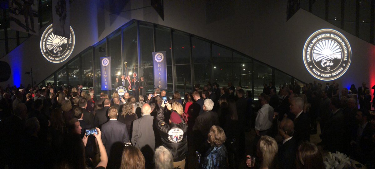 JonHusted's tweet photo. Proud tonight to have the second event of #OHInauguration weekend with @MikeDeWine at the new Veterans Memorial &amp; Museum in Columbus to honor our veterans and to give thanks to all the people who have dedicated so much to make this weekend’s events possible. https://t.co/KFDOQMpo5W