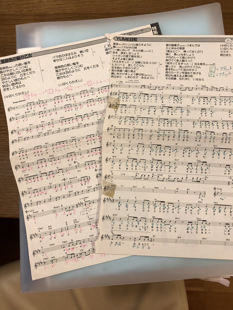 Akilyhs's tweet photo. 小学生ときに愛用していたアルバムから発掘。何より字がやばすぎるw

#島谷ひとみ
#切り抜き #僕だけのマドンナ
#楽譜 (今じゃ音符読めない)  
#島谷ひとみグッズがほしい！
#島谷ひとみチョー×100000以上カワイー！(昔も今もずっと💓) https://t.co/XpmwyDuzNY