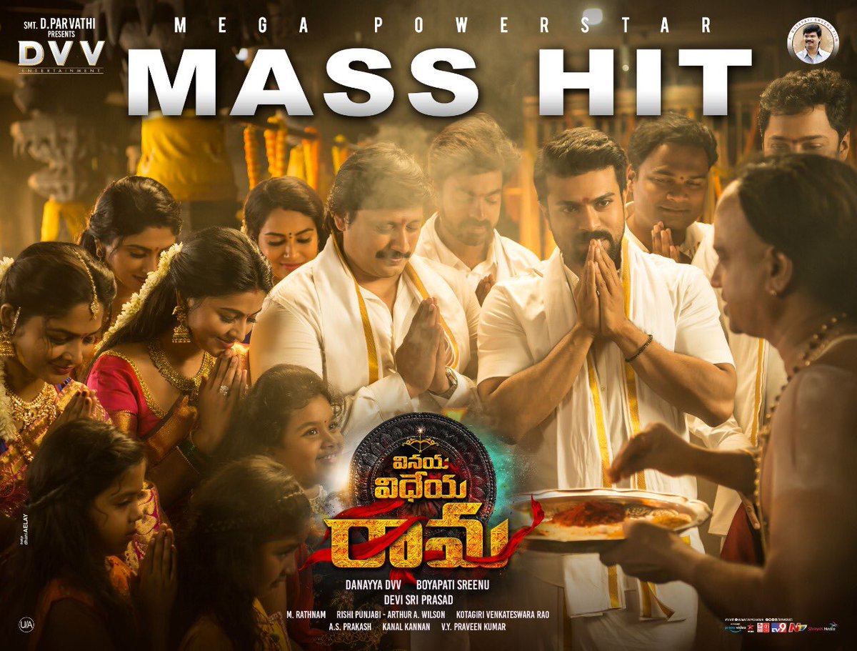 Charansrinu9121's tweet photo. MASS HIT!!! 🔥
Enni negative trolls chesina don't care...he is boxoffice king🦁
 #VinayaVidheyaRama 

#VVRDay #RamCharan @Advani_Kiara @vivekoberoi @ThisisDSP @TheDasari @DVVMovies #BoyapatiSreenu
#JaiRamcharan 💪💪💪 https://t.co/2n8mkiRdxs