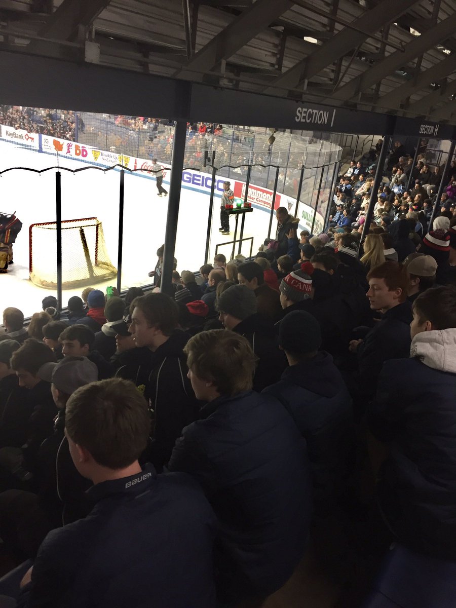 KESBoysHockey's tweet photo. @KESPrepHockey taking in NCAA game @UMaine @Northeastern #roadtrip #hockeylife @kingsedgehill https://t.co/2q4XVqEWnq