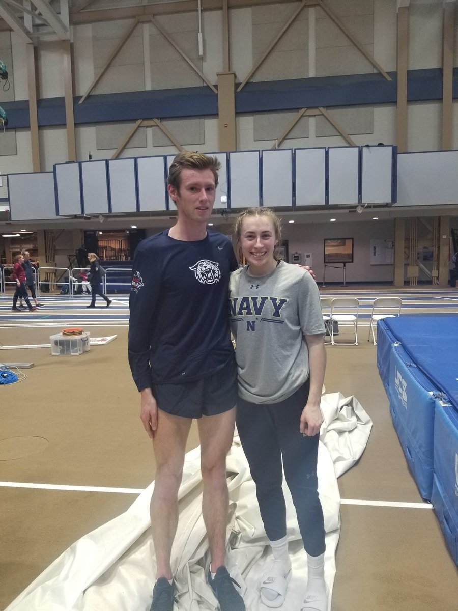 Bromfield Track Alums Chloe Alfieri and Nick Steele meet up at the Naval Academy’s #WesleyBrownInvitational ⁦<a href="/BromfieldTrack/">Bromfield Track & Field</a>⁩
