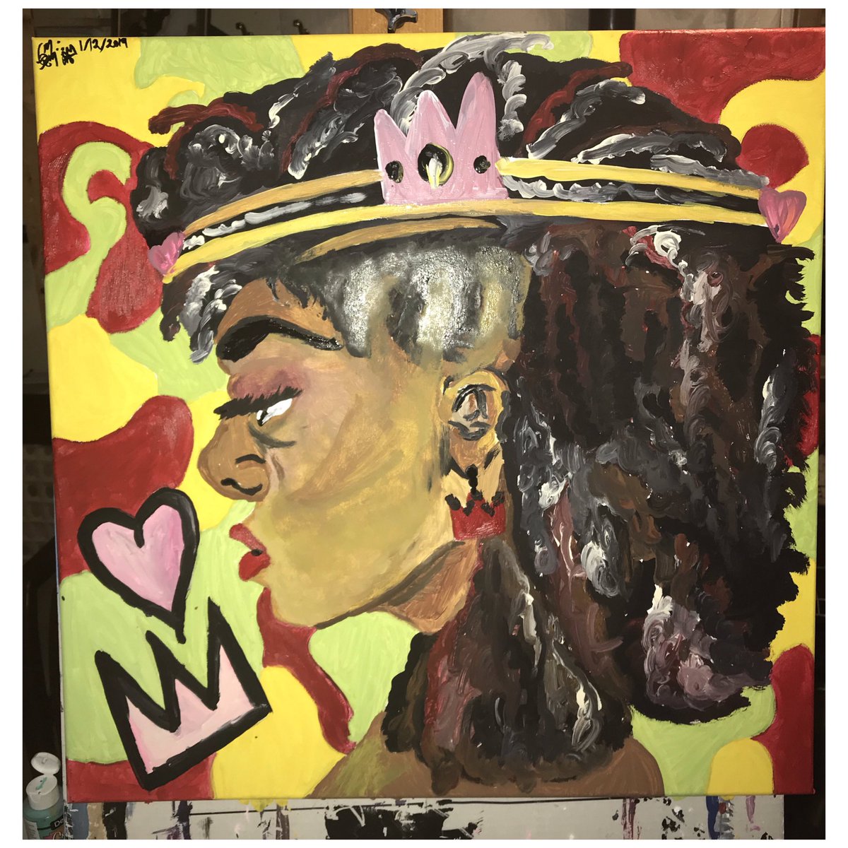 Micx_6MMent's tweet photo. 👑💜Forever Ms.Ride Or Die.
•24”x24”
•Acrylic & Oil On Canvas
•
•
•
•My Black Bonnie.
#Mastermindz #6MM #midtown416 #art #visualart #visualartist #supportblackart #supportblackartist #love #woman #wale #jacquees #blackbonnie #mmg https://t.co/BapXwO5F6Q