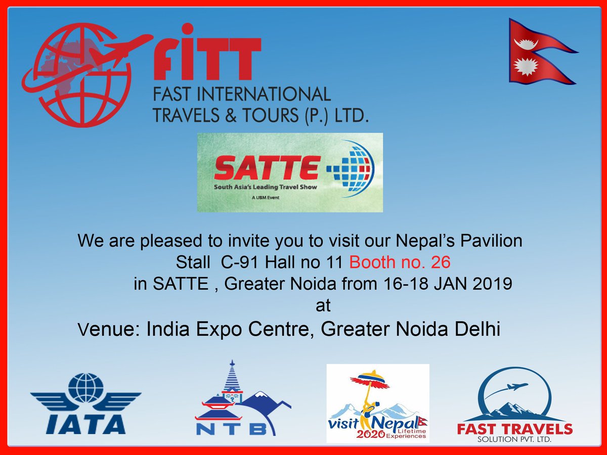FastTourdep's tweet image. SATTE Trade Fair 2019 Invitation