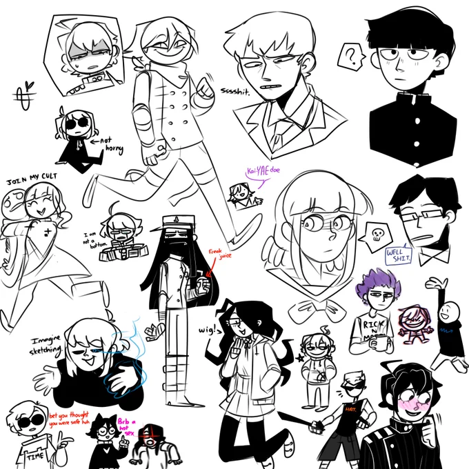 A bunch of doodles from a stream. 