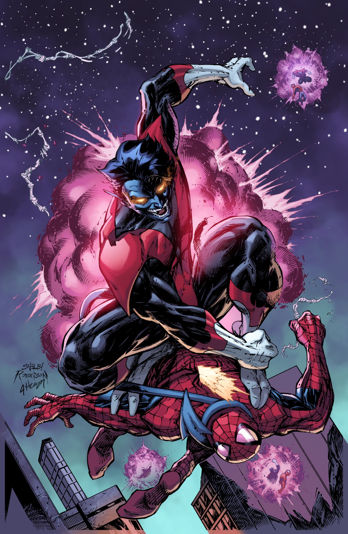 Jesse Heagy on X: Here is some spidey ass beating by Nightcrawler. Enjoy  ;) lines by the awesome @shelbywankenobi and colors by me. Thanks Phil R.  On the commission. #marvel #spiderman #nightcrawler #