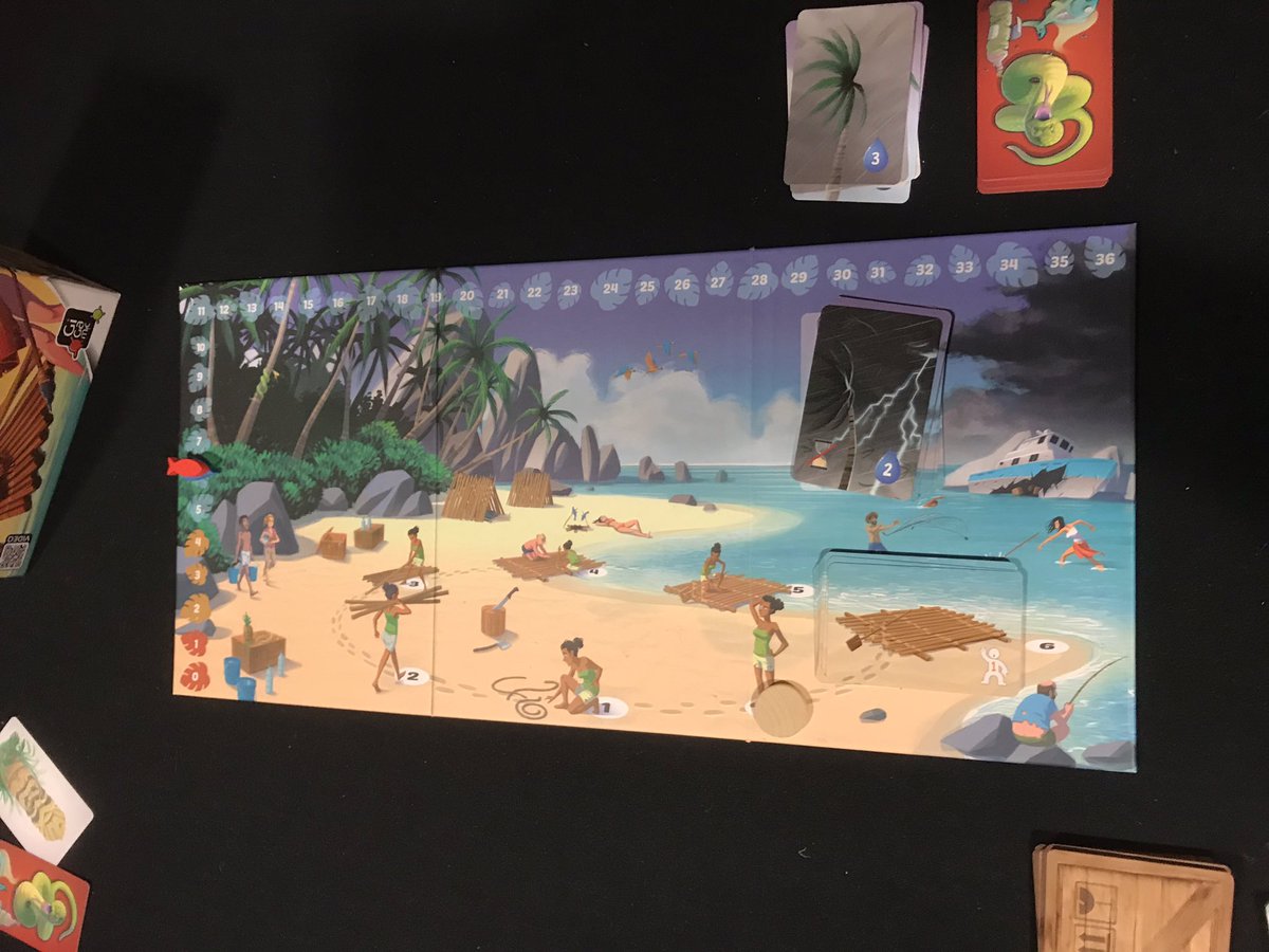 thing12games's tweet photo. Played a 10-player game of #Hellapagos by @GigamicWorld at @OrcaCon we lost 7 people to dehydration in round 3.
Mike from @PrintPlay , Jason, @StellarNick were able to escape as @beardedrogue sacrificed himself to let them make it off the island alive. https://t.co/zxwIglgKhQ