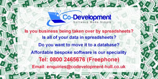 Data stuck in a spreadsheet? Co-Development for spreadsheet-to-database conversions, #VBNET #C# #SQL #MSACCESS #Development #Software Call 0800 246 566 bit.ly/2M3CcHS