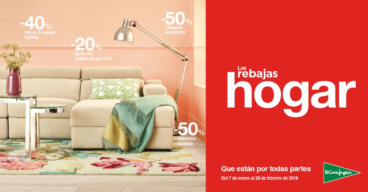 El Corte Inglés on Twitter: "Viste tu casa con los mejores muebles, textiles y complementos #LasRebajas de Hogar de El Corte ¡Con descuentos hasta el 50%! #OsEscuchamos https://t.co/fvo5jfRZn4 https://t.co/Ovr0vuRf5A" /