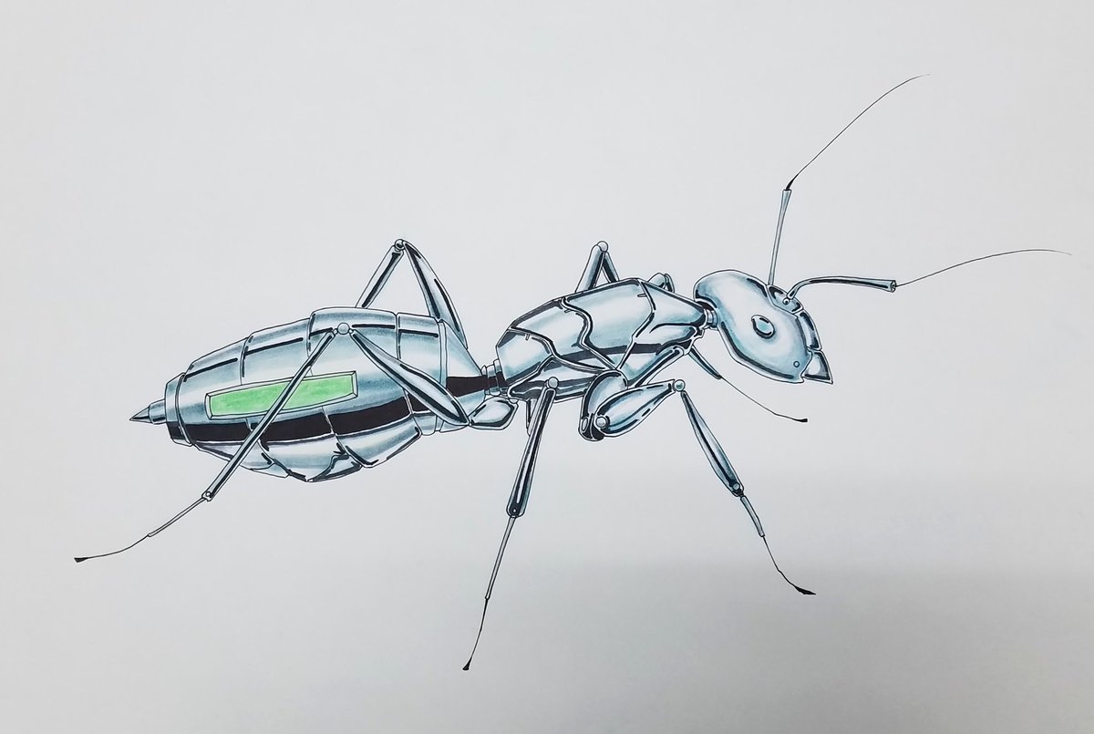 メタリックな蟻を描きました やたらのイラスト