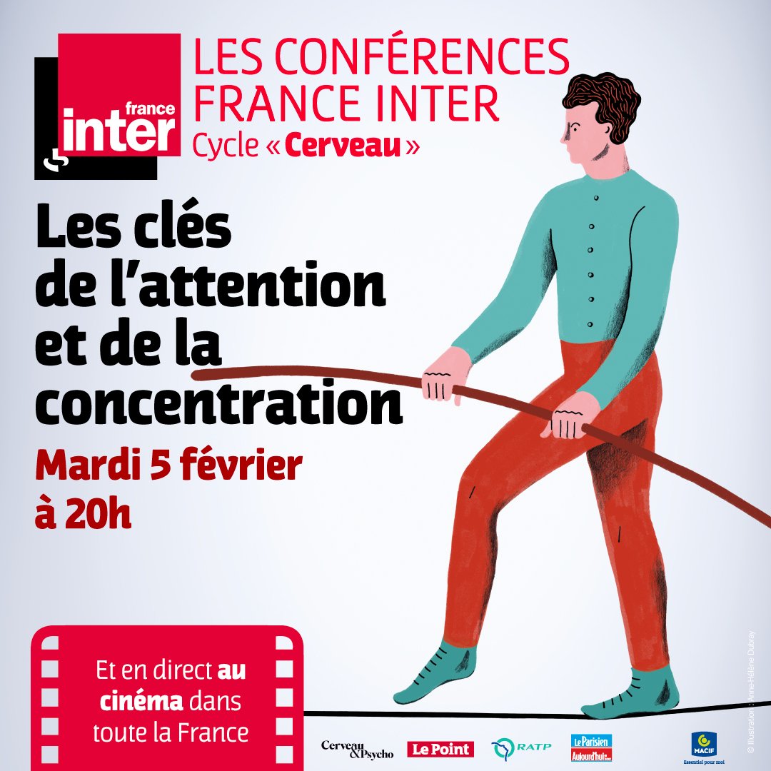 Entre charge mentale, hyperactivité et sollicitations permanentes, notre cerveau doit apprendre à garder l’équilibre. 

Rendez-vous le 5 février à la maison de la radio, pour la conférence "Les clés de l'attention et de la concentration".

Réservations :  maisondelaradio.fr