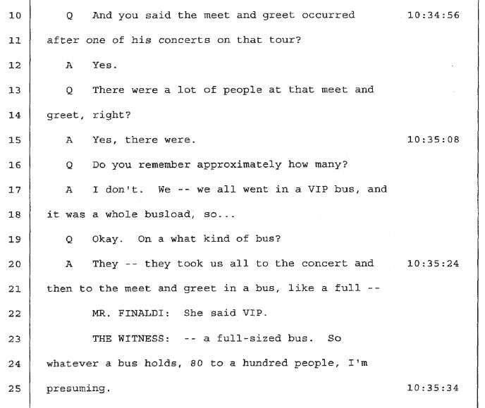 This portrayal is massively contradicted by his mother's deposition. She testified that the meet-and-greet was not organized by MJ's companies but by Target, Pepsi and CBS. It was an event where a lot of people were present and they only had a couple of minutes with MJ.