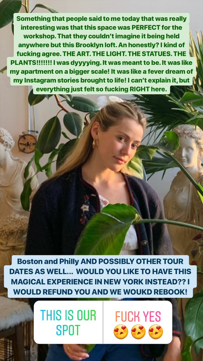 Scammer update! The first event went so well, according to Her, that she's decided to use this as an excuse to not go to Boston or Philly & instead make those people who have already bought tickets come to New York!