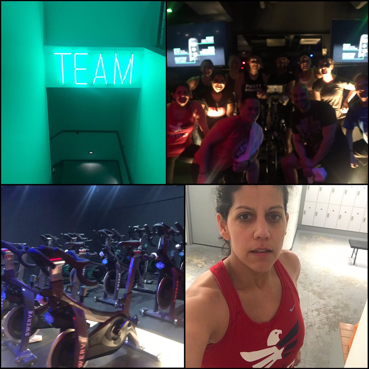 creightonc's tweet photo. Great first ever class at @SWERVE_Fitness w/this awesome NYC team (rocking my @TeamRWB shirt in solidarity w/my DC crew rocking out their trainer ride this am)— followed by this amazing breakfast at @GotanNYC & these fantastic views from @BreatherNYC #TeamExtreme #extremeyou https://t.co/GQn6SNHHur