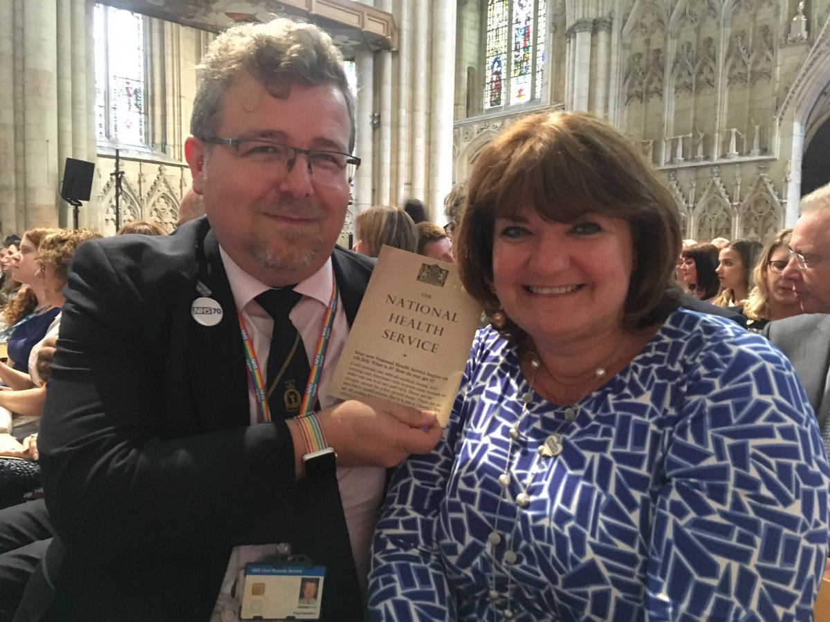 kendrickpi's tweet photo. #WeAreStrongerTogether #OurNHS #Beveridge2 With fellow NHS Colleague, Wendy, at York Minster July 2018. @RainbowNHSBadge https://t.co/OQoQ7Xin4t