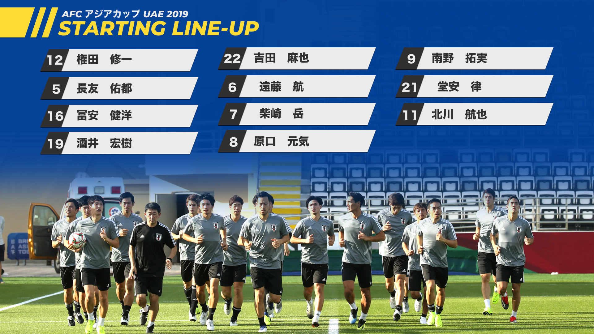 ｊリーグ 日本プロサッカーリーグ アジアカップ第二戦 オマーンとの試合に臨む日本代表のスタメンが発表 清水エスパルス 北川航也 選手がスタメンに Asiancup19 アジアカップ Samuraiblue Daihyo ｊリーグ T Co Kwf0ajexym