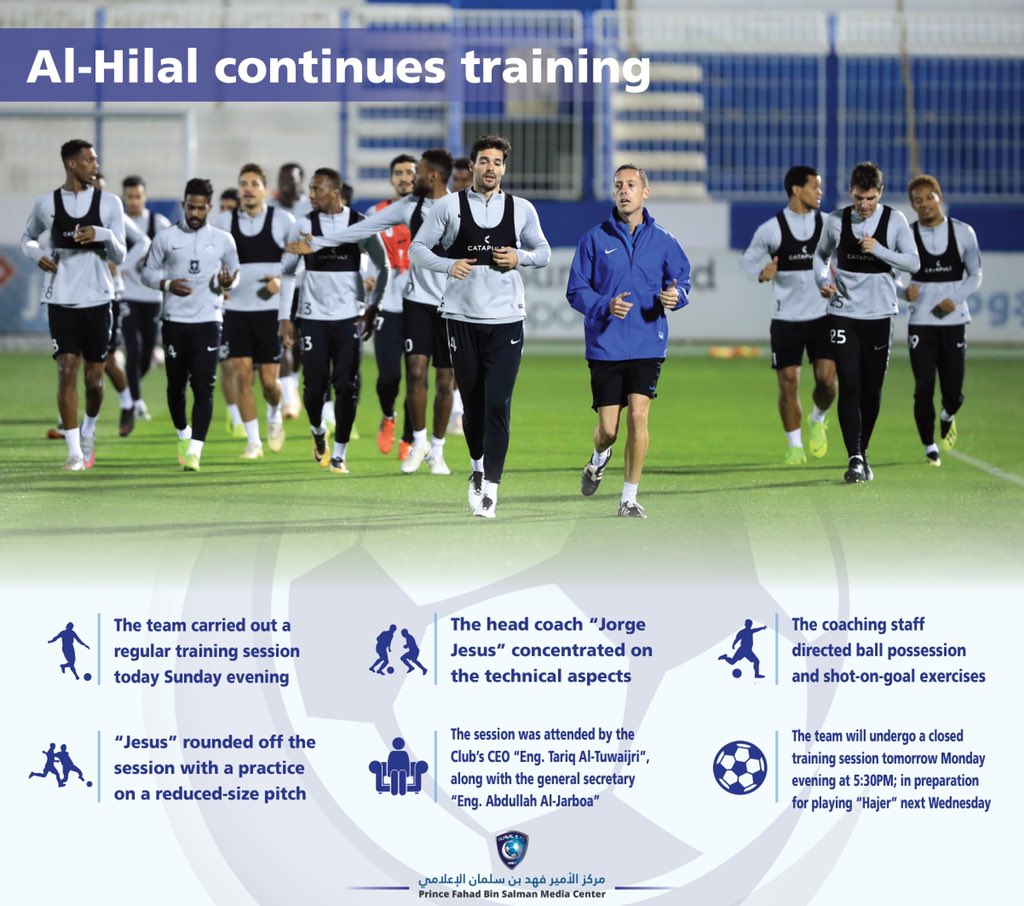 AlHilal Saudi Club on Twitter "Alhilal continues training at the Club