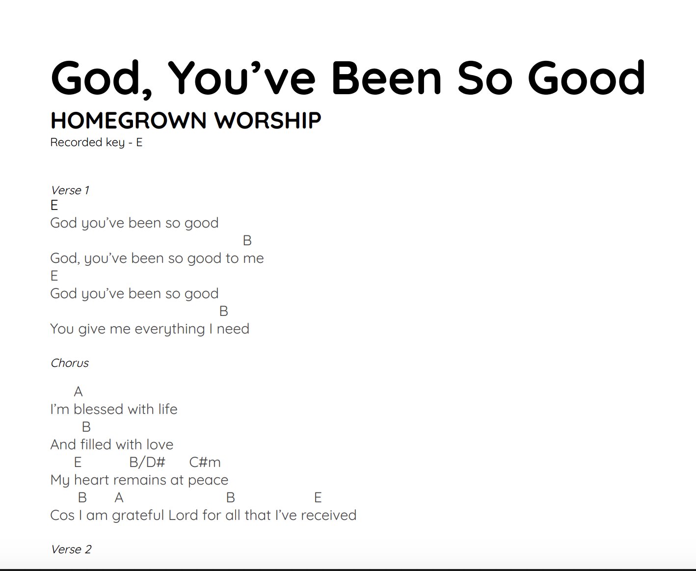 Twitter 上的 Homegrown Worship Want To Play God You Ve Been So Good In Church Here Are The Chords And Lyrics For You To Make It Happen T Co Nxuiyixyty Sendusyourversion Shareworshipmusic Worshipsongs T Co 52jfveazq2 Twitter