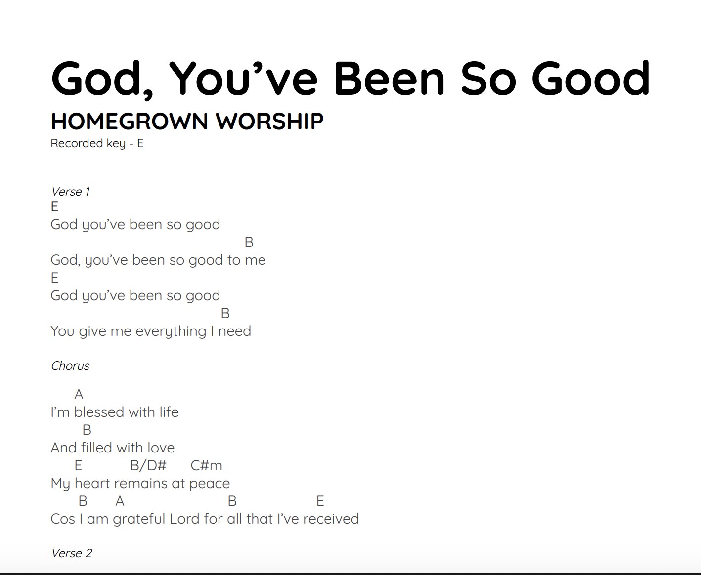 Homegrown Worship Want To Play God You Ve Been So Good In Church Here Are The Chords And Lyrics For You To Make It Happen T Co Nxuiyixyty Sendusyourversion Shareworshipmusic Worshipsongs T Co 52jfveazq2