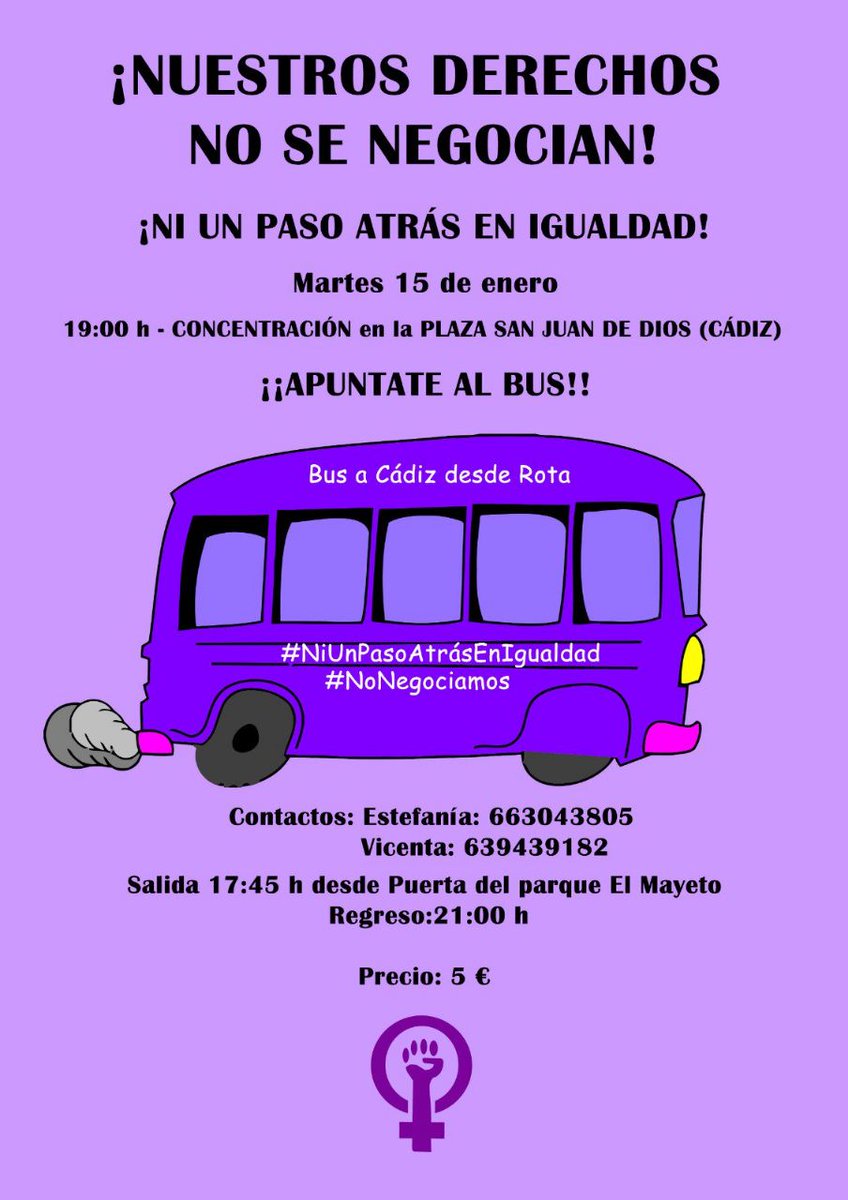 #Rota ➡️ #Cadiz #NiUnPasoAtrás #NoNegociamos #FeminismoAndaluz  #NiUnPasoAtrasEnIgualdad