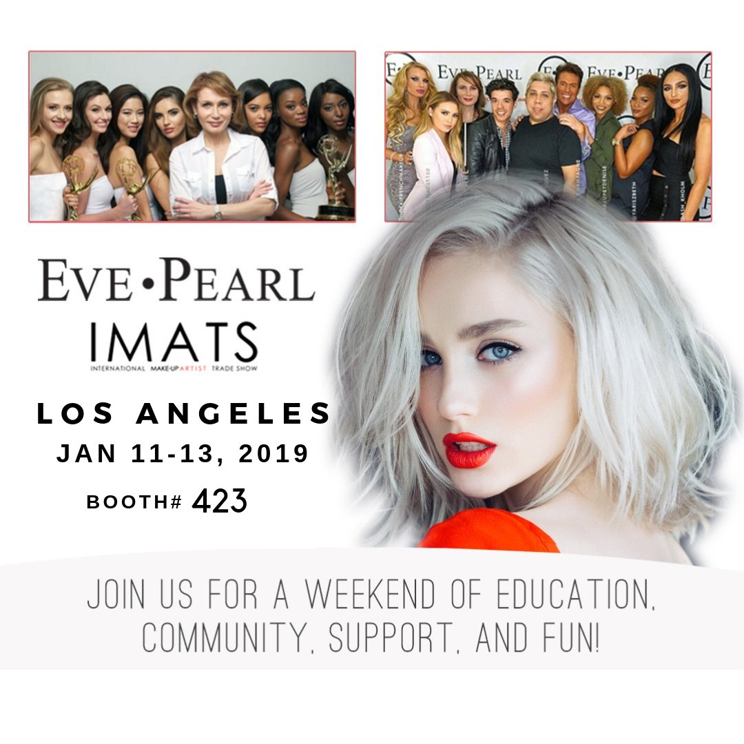 IMATS LA - EVE PEARL Booth 423. Today:Social Media; The Powder of Influence. Class is at 11am, (PST) Get you started on becoming ur own brand or ambassador. Share. Engage. Connect. @imatsofficial #IMATS #IMATSLA #makeup #makeupartist #mua #imats2019 #classes #education #evepearl