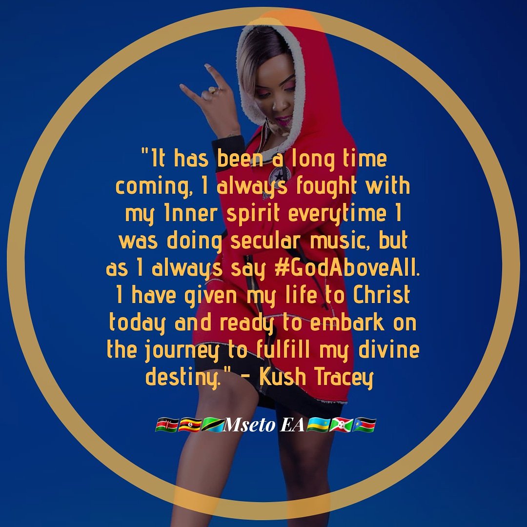 MsetoEA's tweet photo. #MsetoUpdates ; Kenyan Female Rapper and Switch TV presenter @kush_tracey has switched from doing secular music to Gospel Music after she surrendered her life to Christ by getting saved today. https://t.co/sznVKxauU2