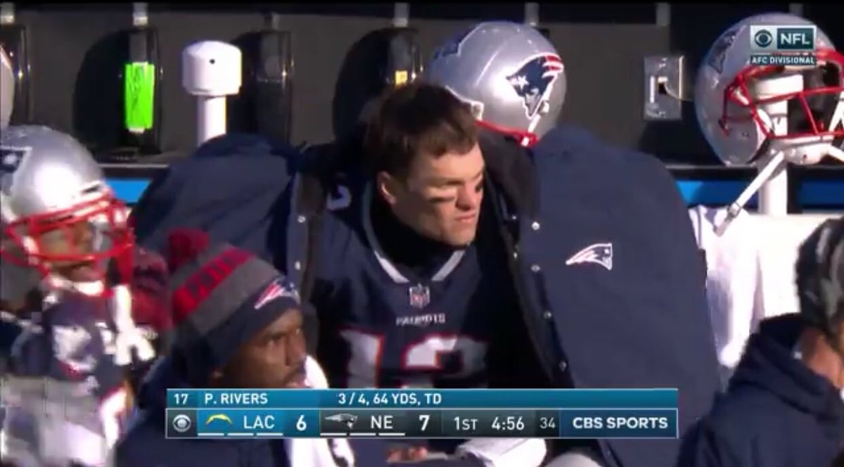 SBNation's tweet image. Is Tom Brady’s coat getting bigger? An investigation:

Pic 1: January 2017
Pic 2: December 2018
Pic 3: January 2019