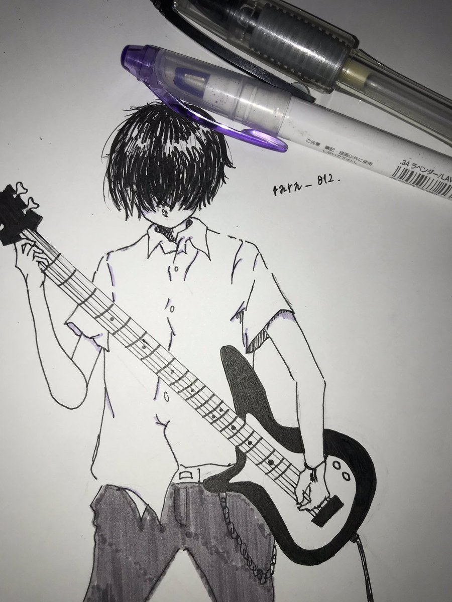 Rara 完成 ギター少年 イラスト エレキギター