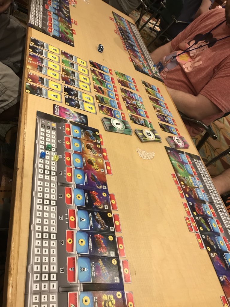 Heroofthetable's tweet photo. Day 1 of the #DiceTowerCruise is in the books.
I played some fun games and will be playing lots more throughout the week.
#WelcomeTo #AzulStainedGlass #UggTect #SpaceBase #Battlecon #boardgames #gamenerd #tabletop https://t.co/BF6JLxPFVl
