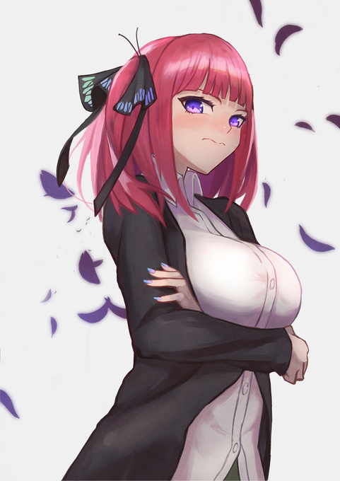 ごましを@お仕事募集中さんがTwitterに投稿した中野二乃(五等分の花嫁)のイラスト。