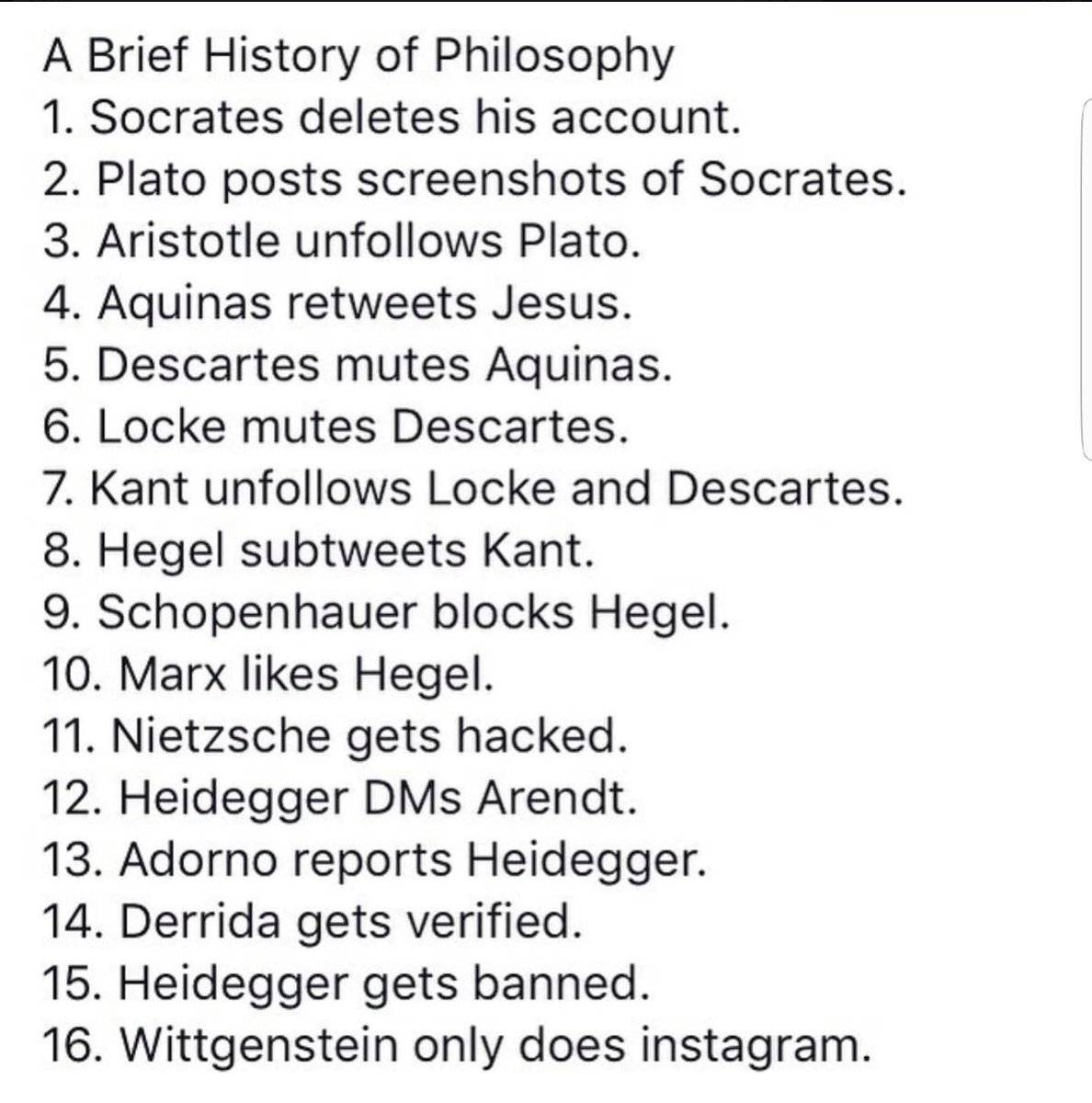 A brief history of philosophy in the age of social media