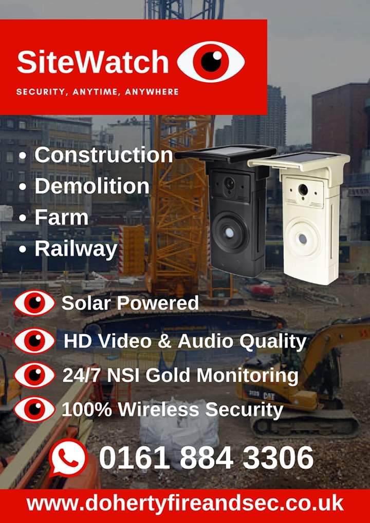 #SiteWatch protects your assets anytime, anywhere with our 24hr Monitoring Service. #Construction #equestrian #Manchester #salford #Security #cctv #prestwich #heywood #rochdale for more info send us a DM or email admin@dohertyfireandsec.co.uk