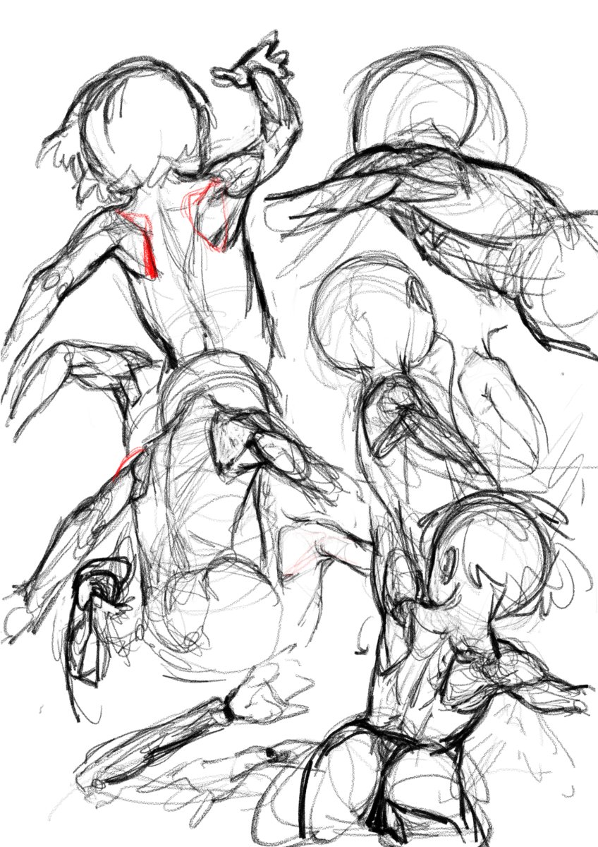 アウトライン決めてからの方が肩甲骨の位置を決めやすい気がする 