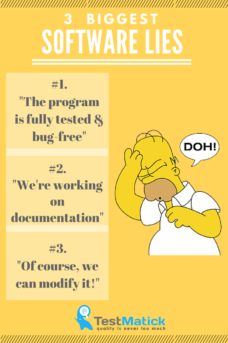 And the biggest #Software lies are: 
(credit: i.pinimg.com/originals/9c/2…)