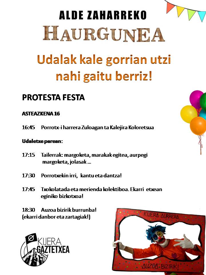 <a href="/AZgaztetxea/">Kijera Gaztetxea</a> Kijera Gaztetxeko #Haurgunea k #ProtestaFesta egingo du asteazkenean
youtu.be/u8RkmbEVT0A