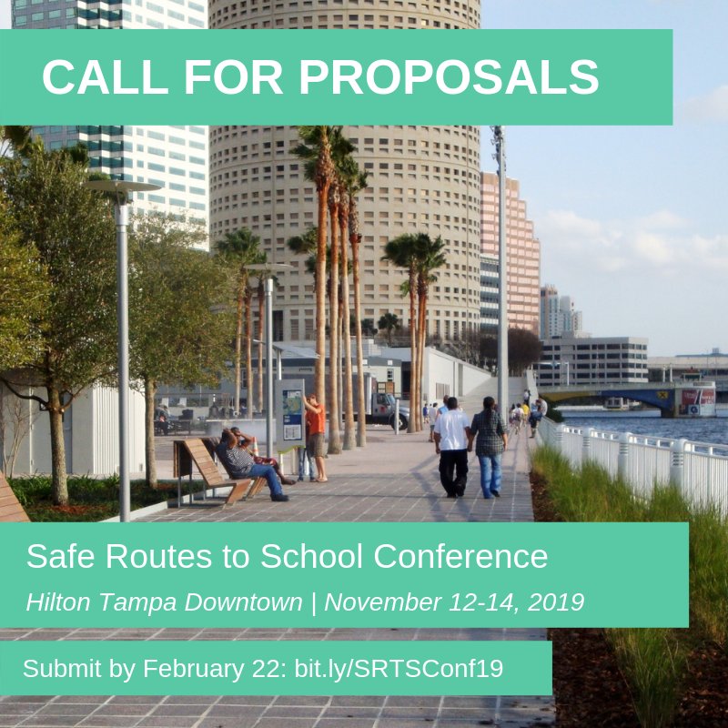 Showcase your community’s innovative and creative approaches to creating equitable, healthy, active communities at the Safe Routes to School Conference! Now accepting proposals until February 22: bit.ly/2R9T1YY #SafeRoutesConf