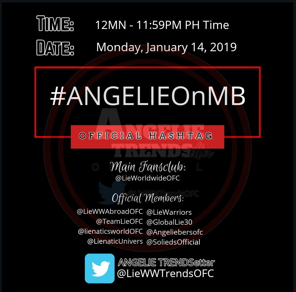 SETHLIE_FAM's tweet photo. Guys our hashtag for today is 
#ANGELIEOnMB https://t.co/tQ1UJfOhAc