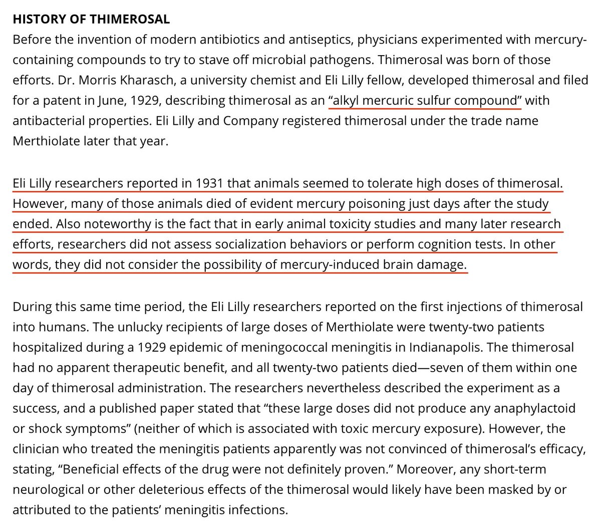 Thimerosal Is The Infamous Mercury-Containing Preservative In Use, To This Day, In Some Vaccines And Also In Dozens Of Other Pharmaceutical Products Approved By The FDA.By Robert F. Kennedy, April 30, 2018 https://www.westonaprice.org/health-topics/environmental-toxins/the-ongoing-thimerosal-travesty-needs-to-end/Hat Tip  @Land_of_brave #QAnon  #Vaccine  @potus