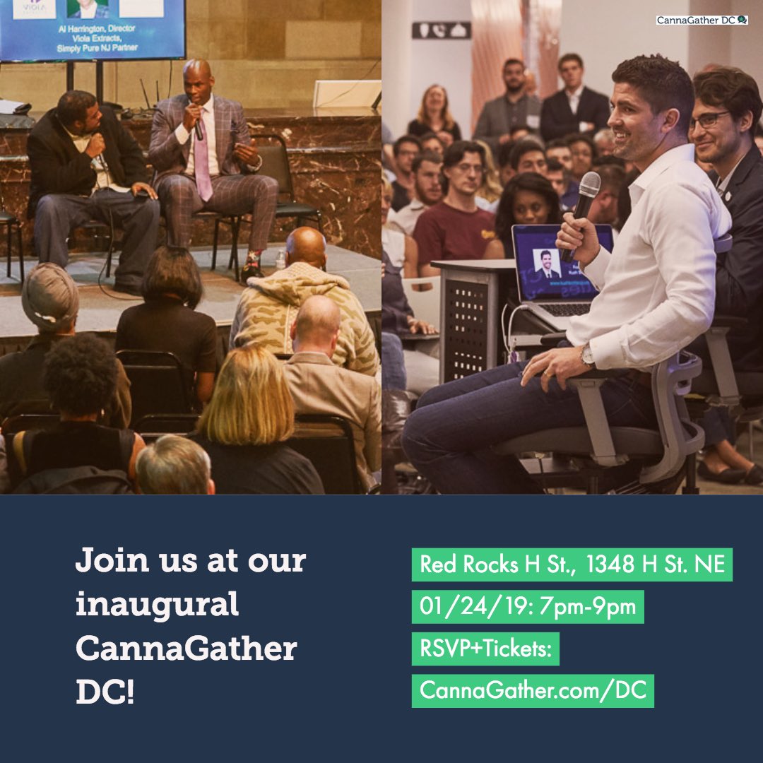 Good morning, happy #SundayMorning waking up to all this #dcsnow, as you keep warm and plan for the coming weeks, we hope you decide to join us at #CannaGatherDC on Thursday, 1/24, 7 pm, @redrockshst, 1348 H St. NE. RSVP+Tickets: CannaGather.com/dc/january2019. #DC #CannabisCommunity