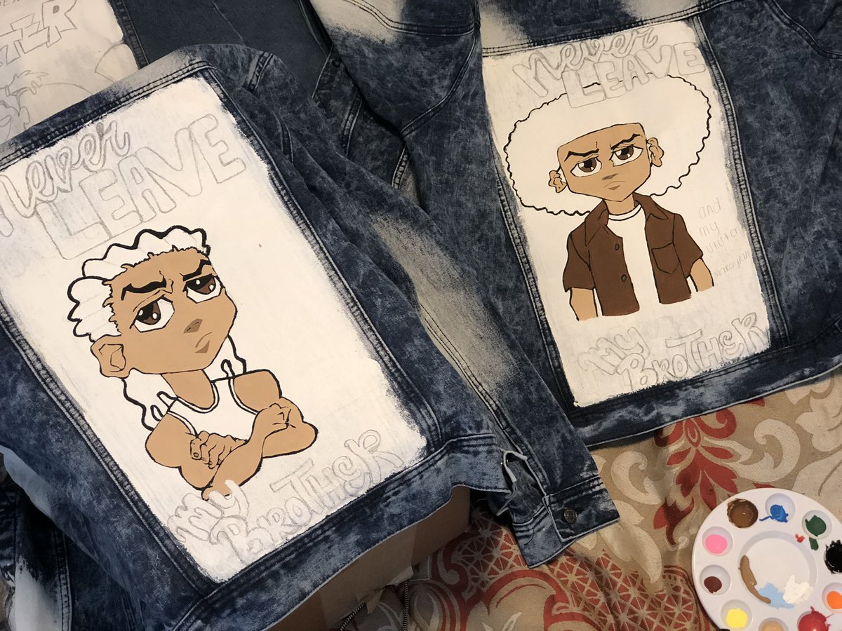 TiaJenee_'s tweet image. “Never leave my brother”
Huey and Riley Freeman 
#customerrequest
#Boondocks
#matchingjackets